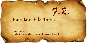 Forster Róbert névjegykártya